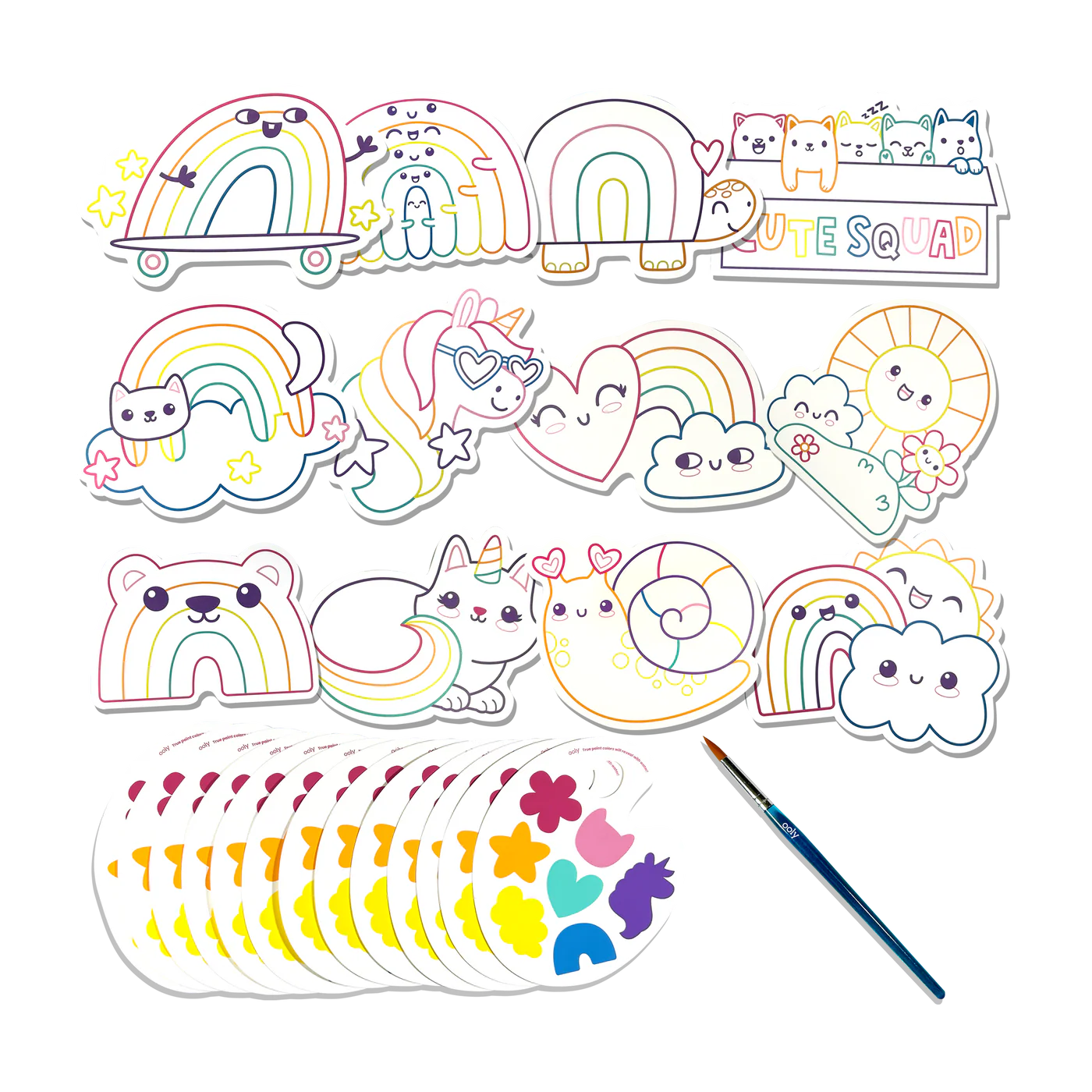 Playful Painters Easy Watercolor Painting Kit - Rainbow Cuties