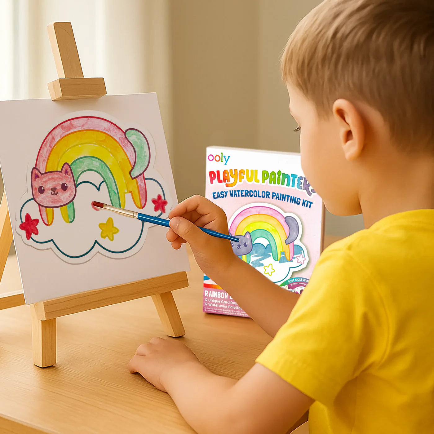 Playful Painters Easy Watercolor Painting Kit Rainbow Cuties – Ooly