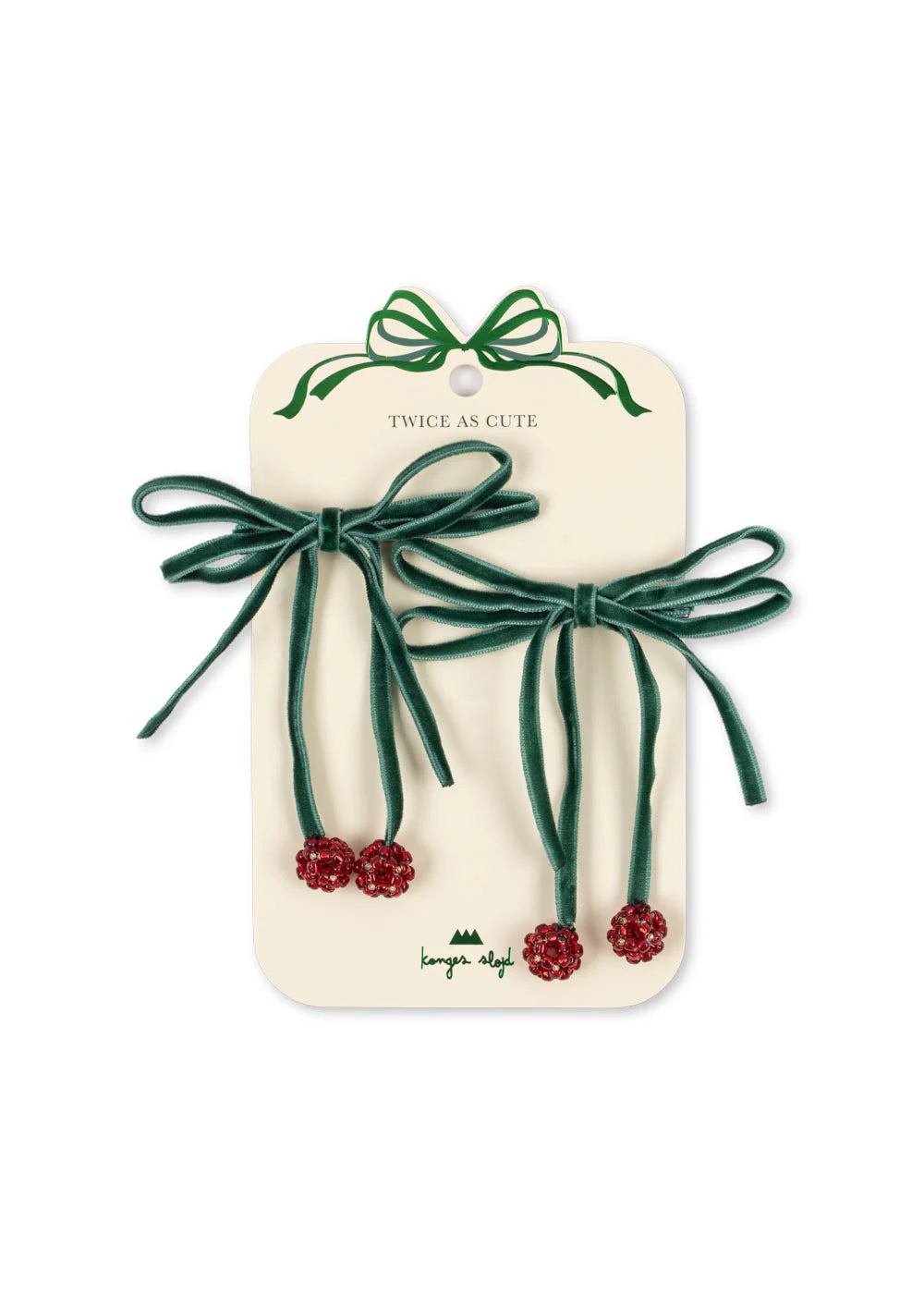 2 Pack Cherry Bow Hair Clips – Konges Sløjd
