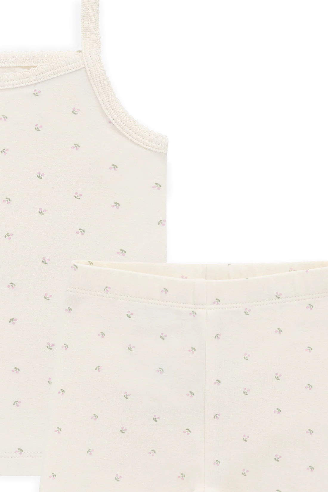Jamie Kay Organic Cotton Jude Singlet Pyjama Set - Ditsy Cherries for Kids – Jamie Kay (image 5)