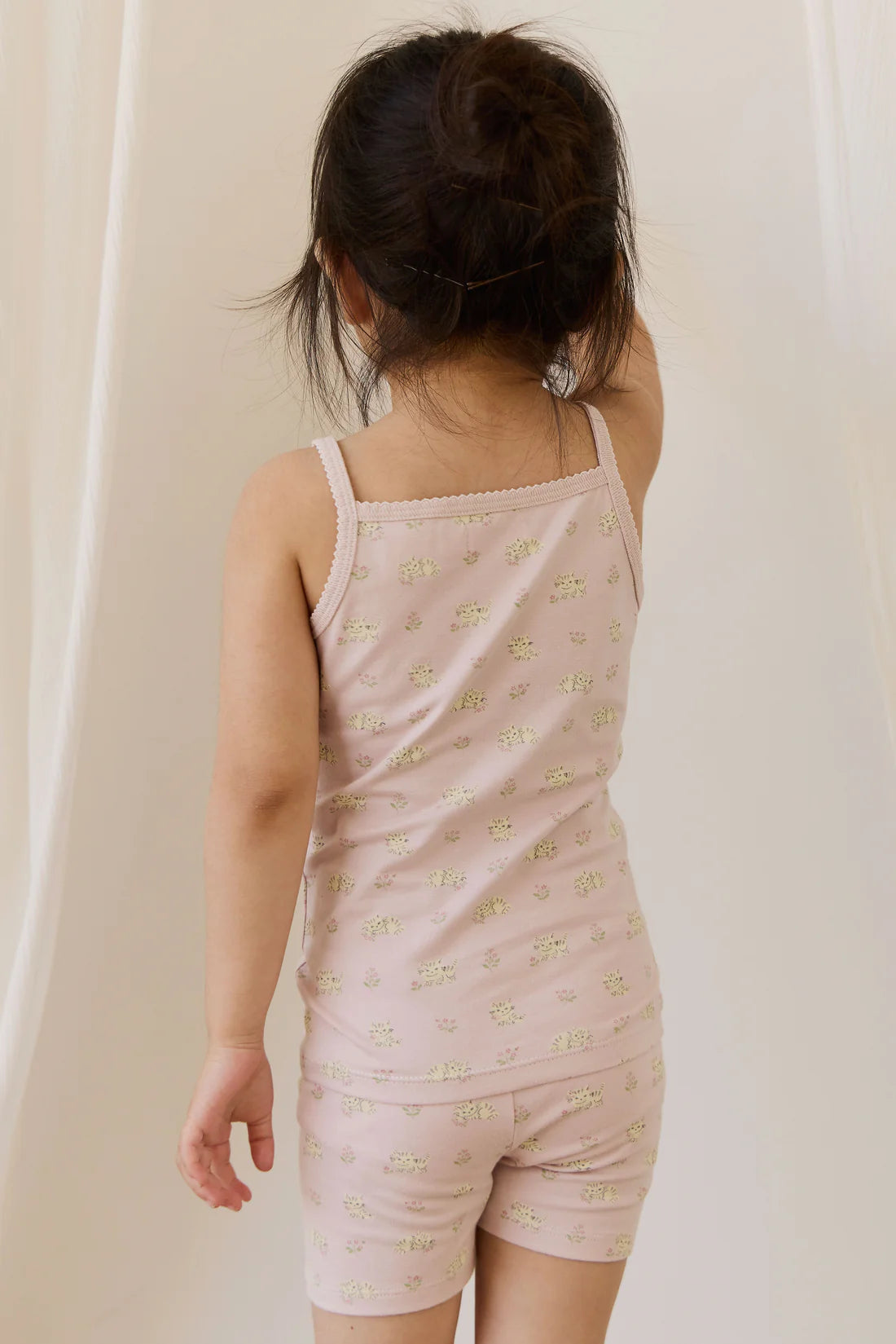 Jamie Kay Organic Cotton Jude Singlet Pyjama Set - Moon Floral Mauve for Kids – Jamie Kay (image 4)