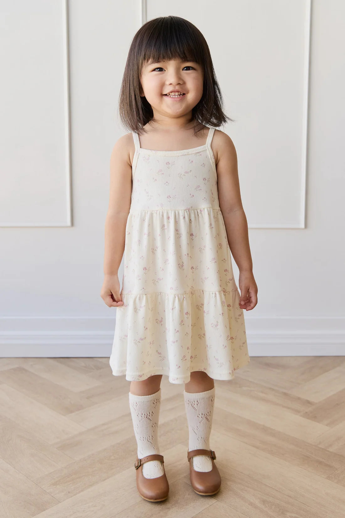 Jamie Kay Organic Cotton Fine Rib Matilda Dress - Caroline Egret for Girls – Jamie Kay (image 2)