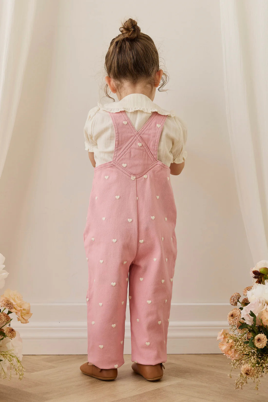 Jamie Kay Blair Overall - Petite Heart Rose for Girls – Jamie Kay (image 3)