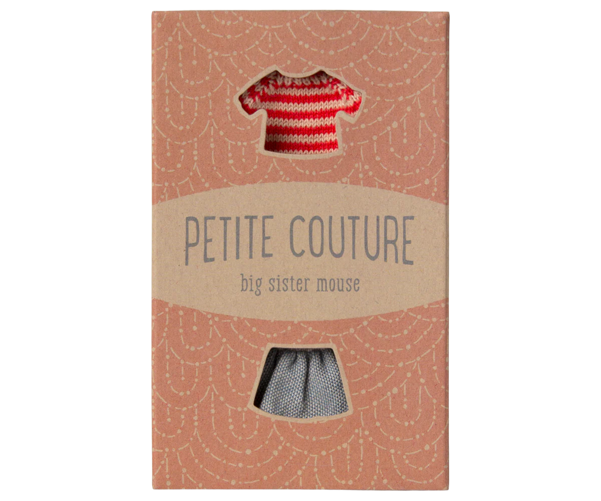 Knitted Sweater and Skirt, Big Sister Mouse – Maileg