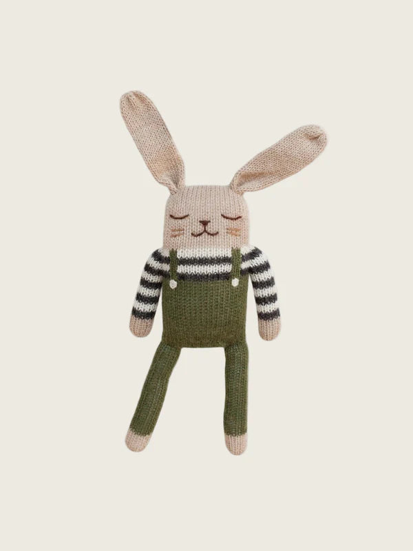 BUNNY SOFT TOY - OLIVE OVERALLS