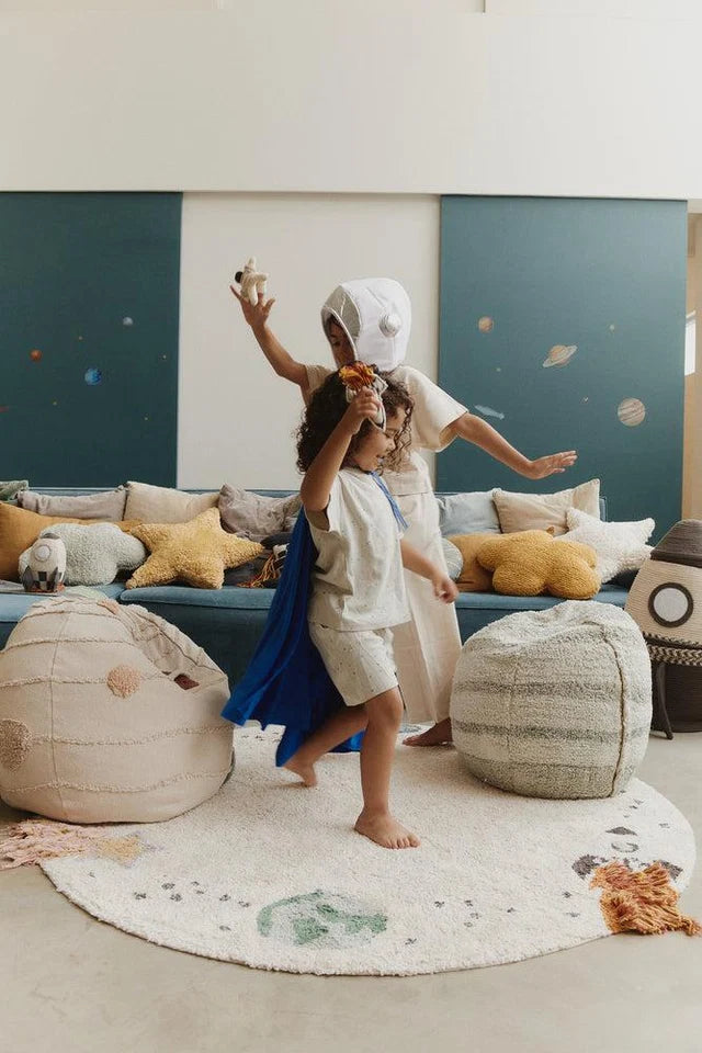Washable Cotton Rug Interstellar Journey by Lorena Canals in a full room setting