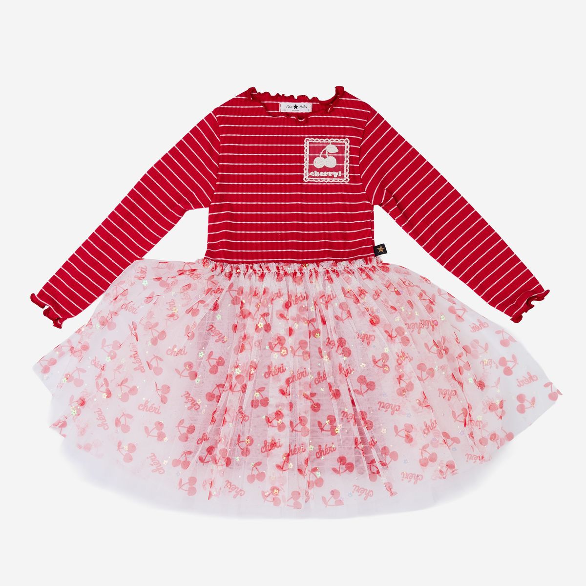 Romy Cherry Tutu – Red – Petite Hailey kids tutu dress, front view