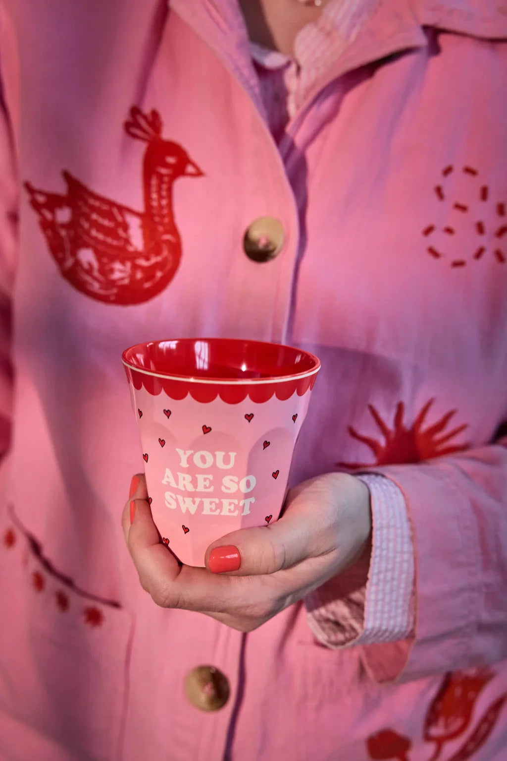 Snoopy Print Melamine Cup – Medium – Pink – 8.45 oz