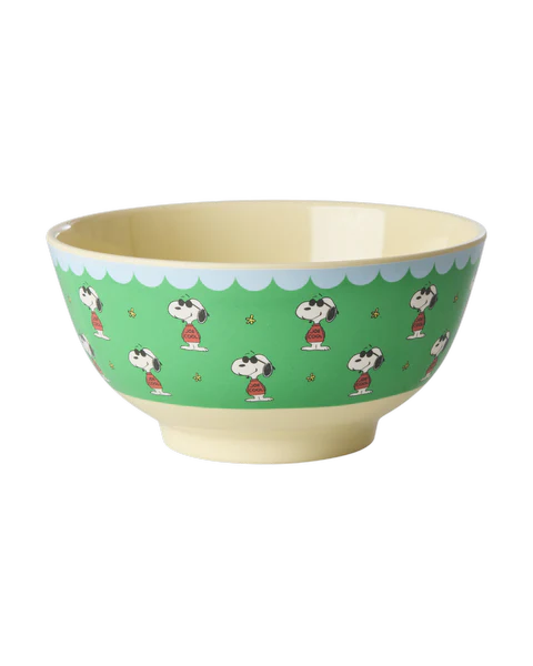 Medium Bowl – Green – Snoopy Print