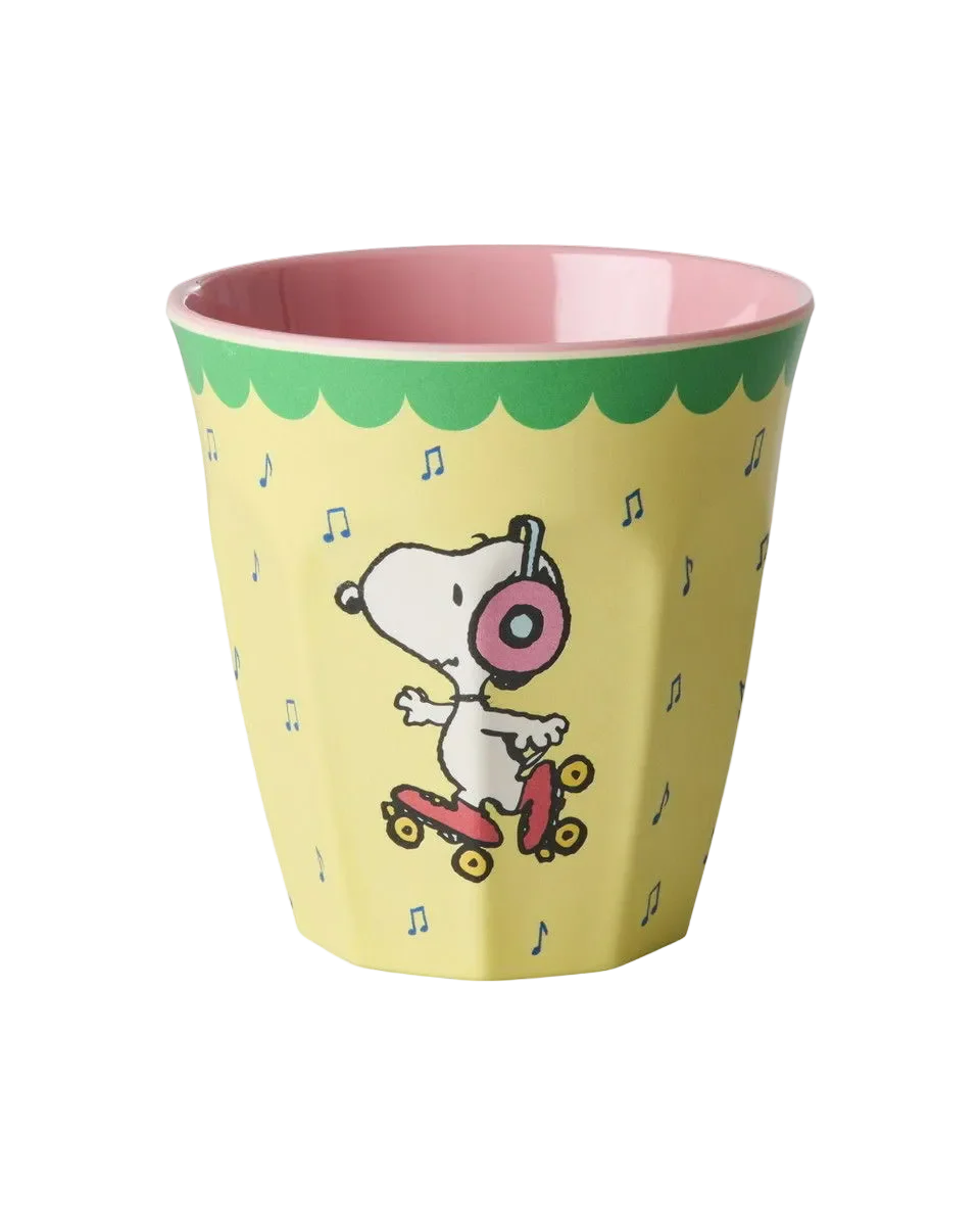 Snoopy Print Melamine Cup – Medium – Yellow – 8.45 oz