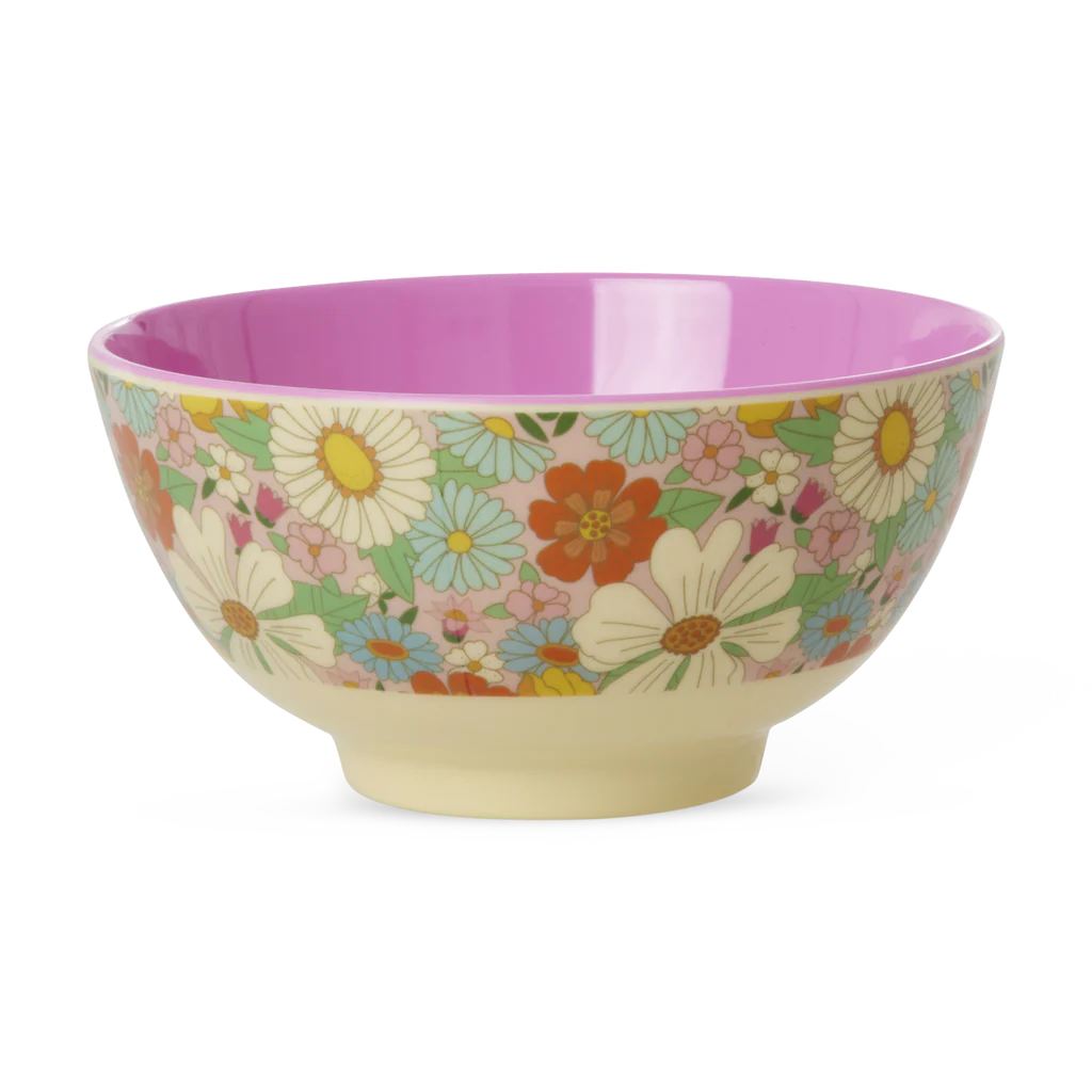 Melamine Medium Bowl – Flower Power Print – 23.7 oz