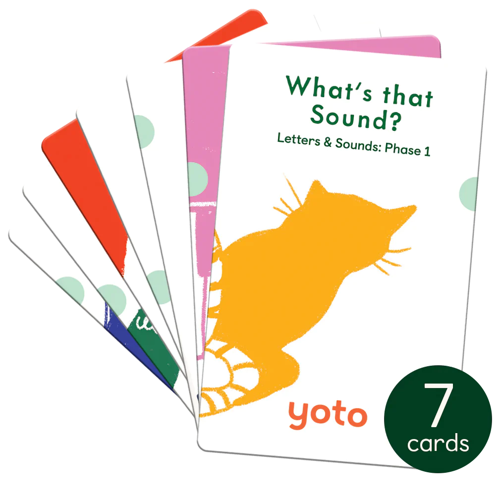 Yoto Card What’s That Sound Letters and Sounds Phase 1 7 card phonics set for kids