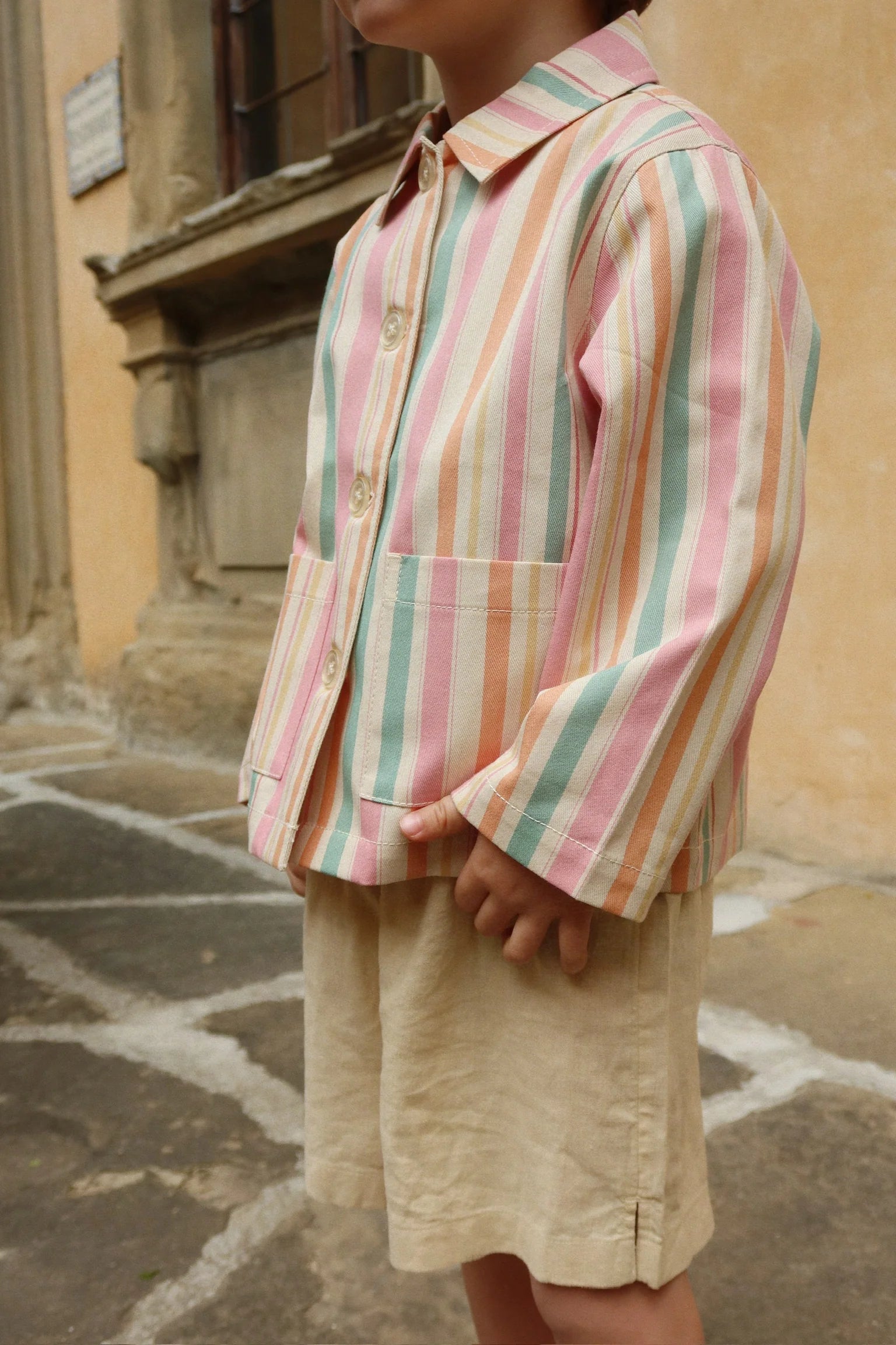 Konges Sløjd Frankie Shirt Jacket | Lightweight Striped Layering Piece