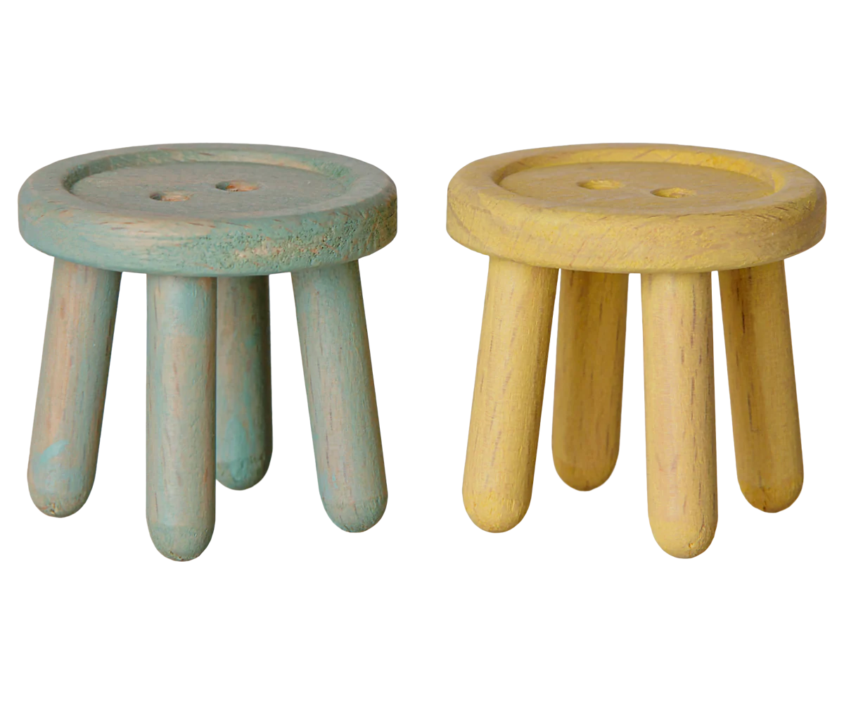 Stool Set, Mouse – Mint/Light Yellow – Maileg