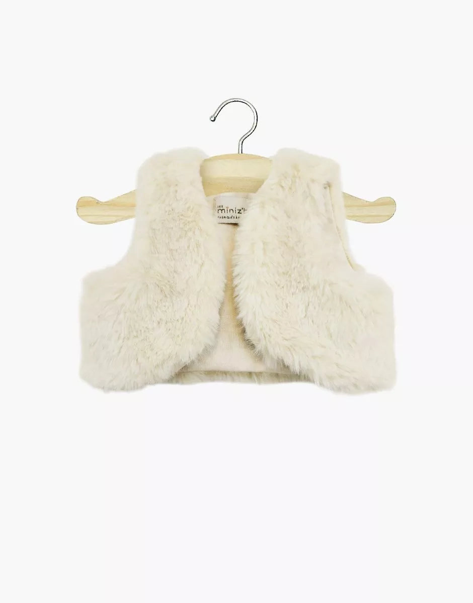 Gilet sans manches Tao en fausse fourrure mouton écru