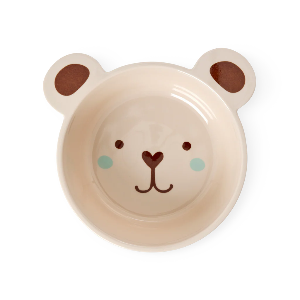 riceby rice melamine kids bowl brown bear print