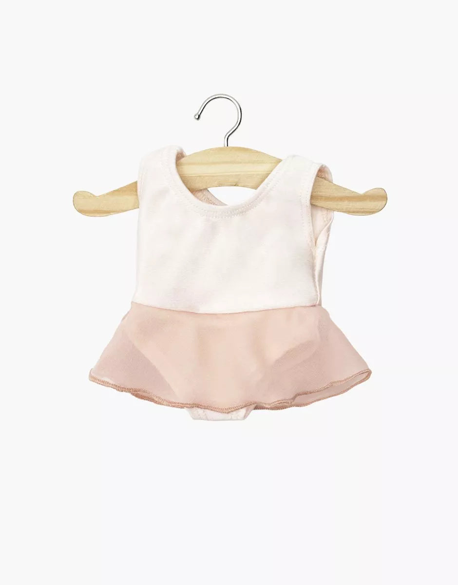 Justaucorps à volants Ludmila en lycra et mousseline rose nude