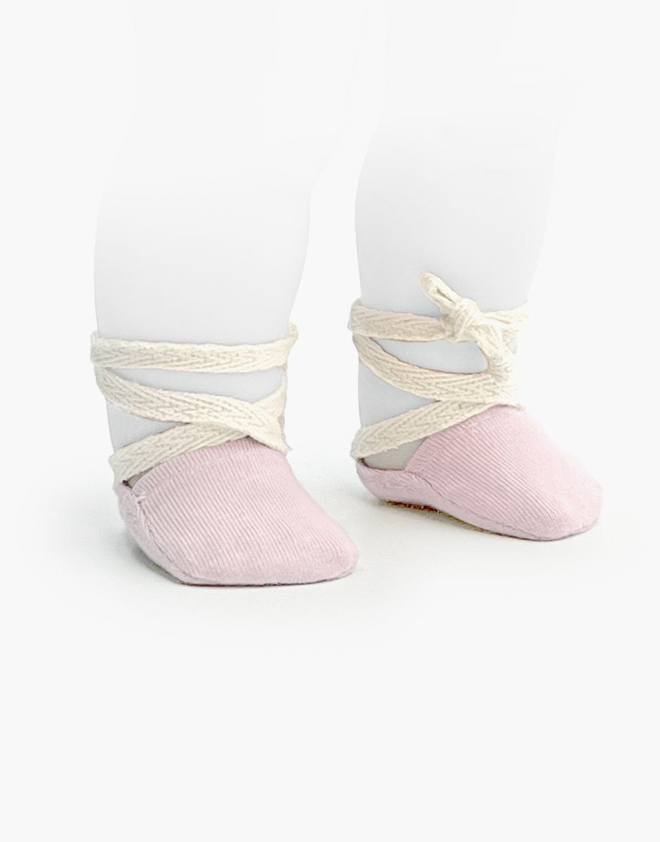 Chaussons de danse à lacets en jersey lin