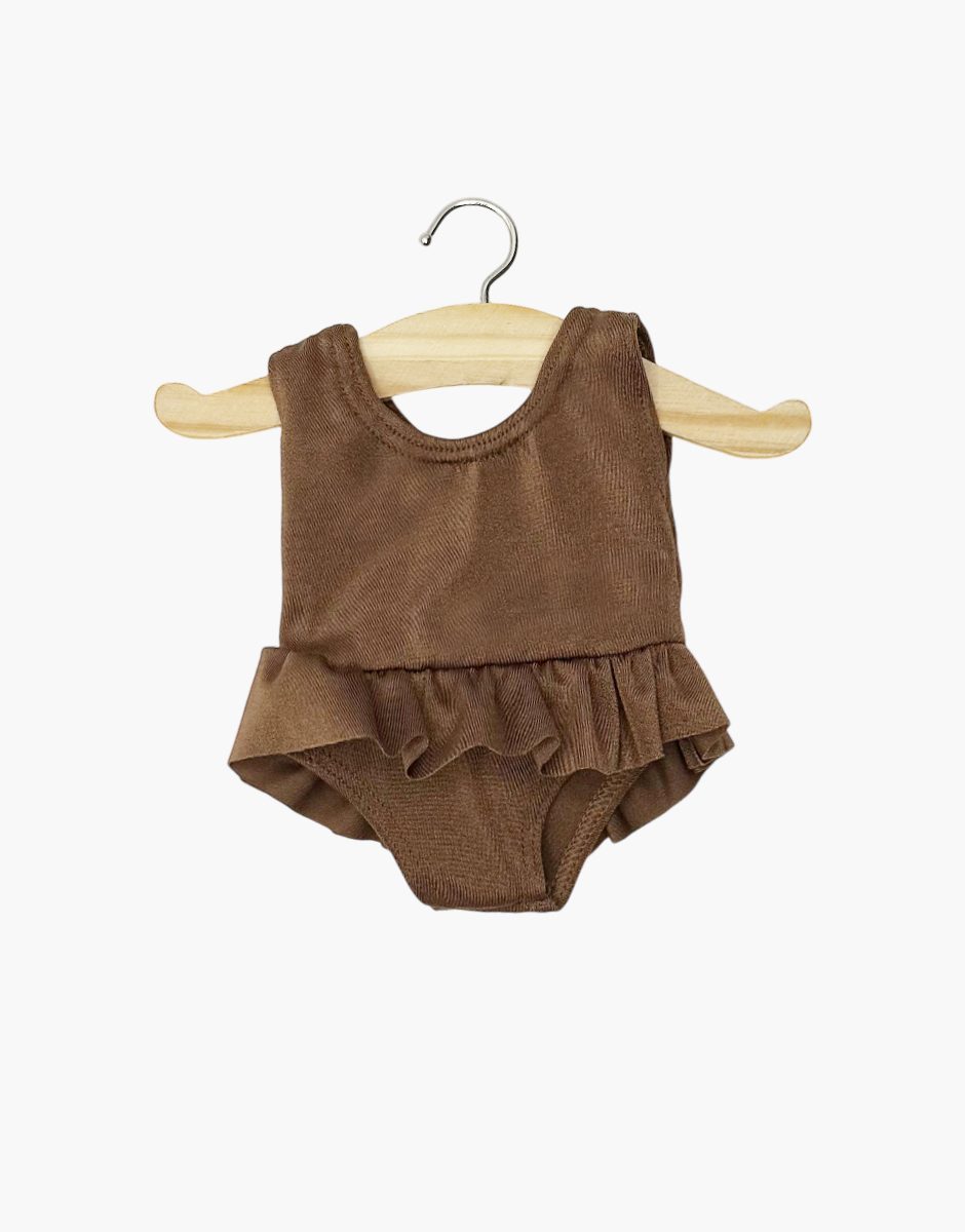 Justaucorps à volants Maïa en lycra choco