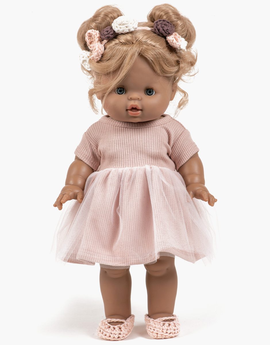 Rosana Short-Sleeved Tutu and Headband, Petal Pink | Minikane