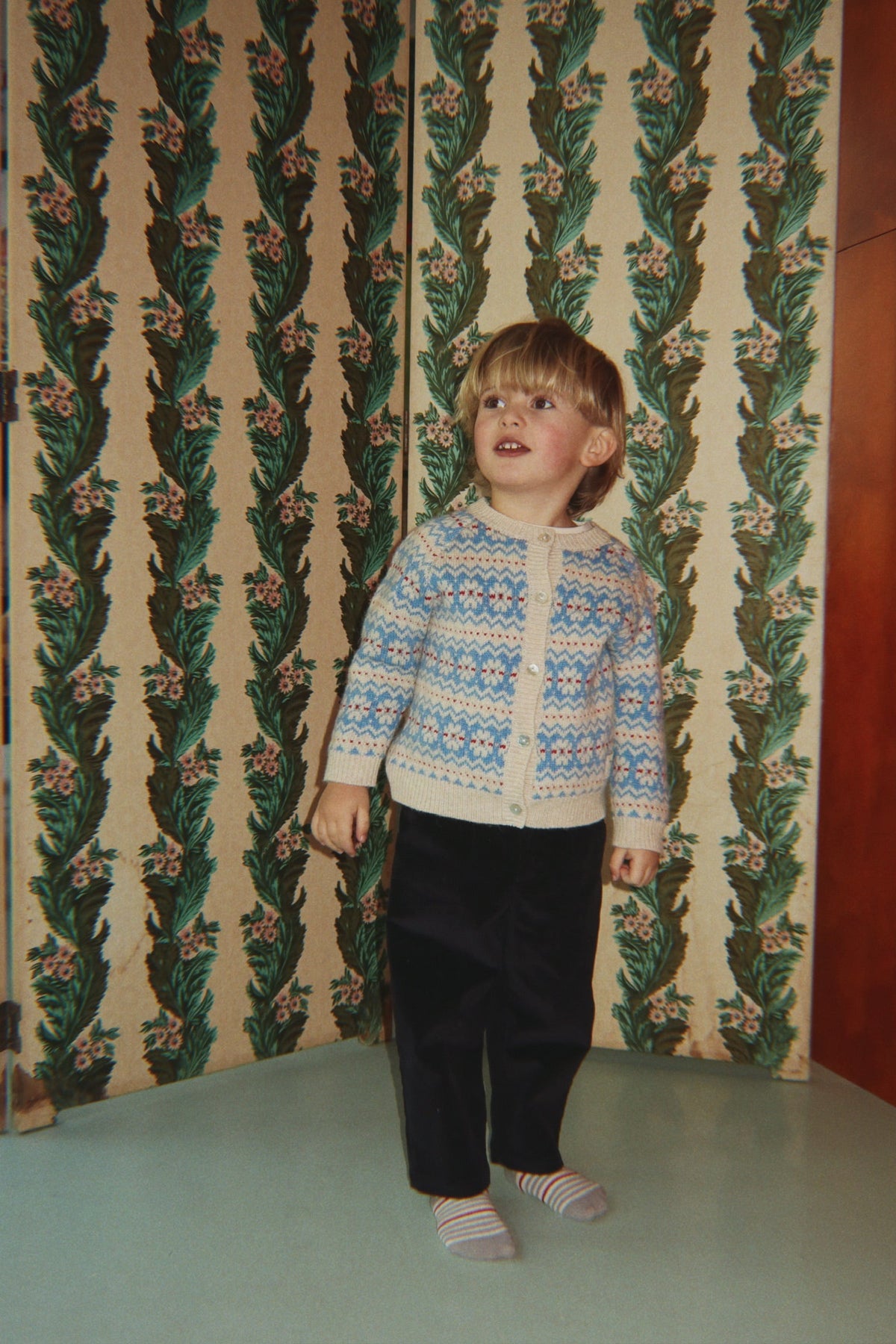 Konges Sløjd Billi Knit Cardigan in Blue Multi, lifestyle image 2
