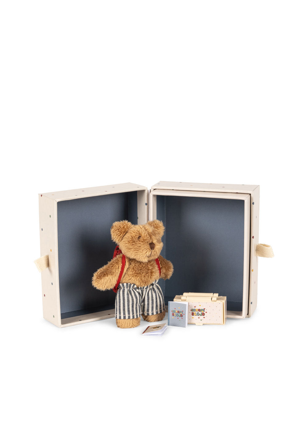 Konges Sløjd Tiny Teddy Back to School — detail of mini pencils and ruler accessory