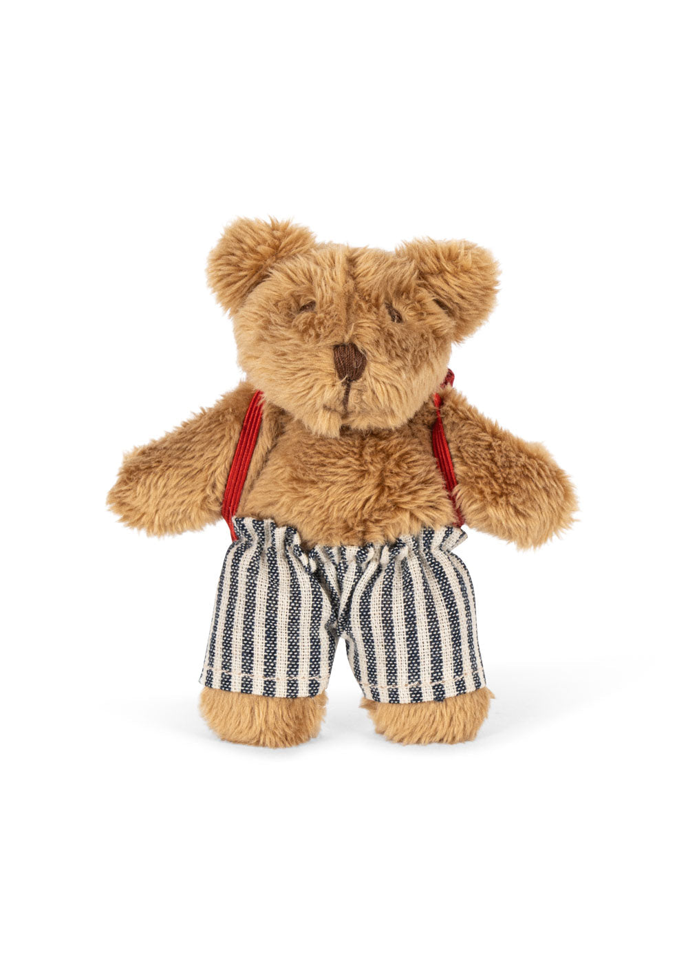 Konges Sløjd Tiny Teddy Back to School — back view of plush bear with school bag straps