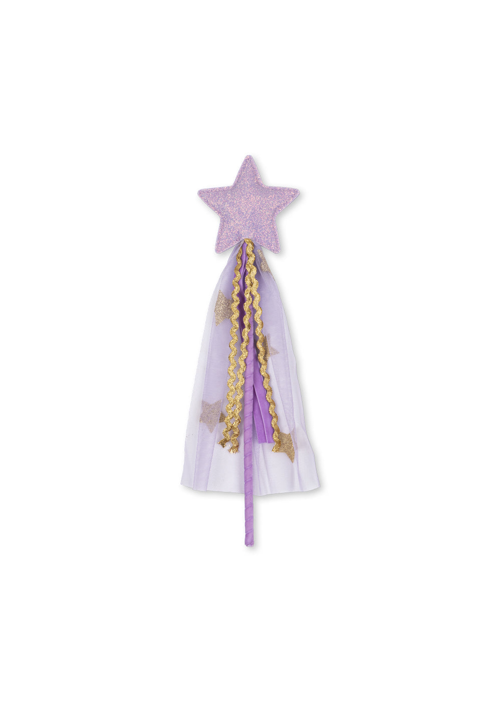 Konges Sløjd Magic Wand Lavender Purple — fairy dress-up wand shown on cream background