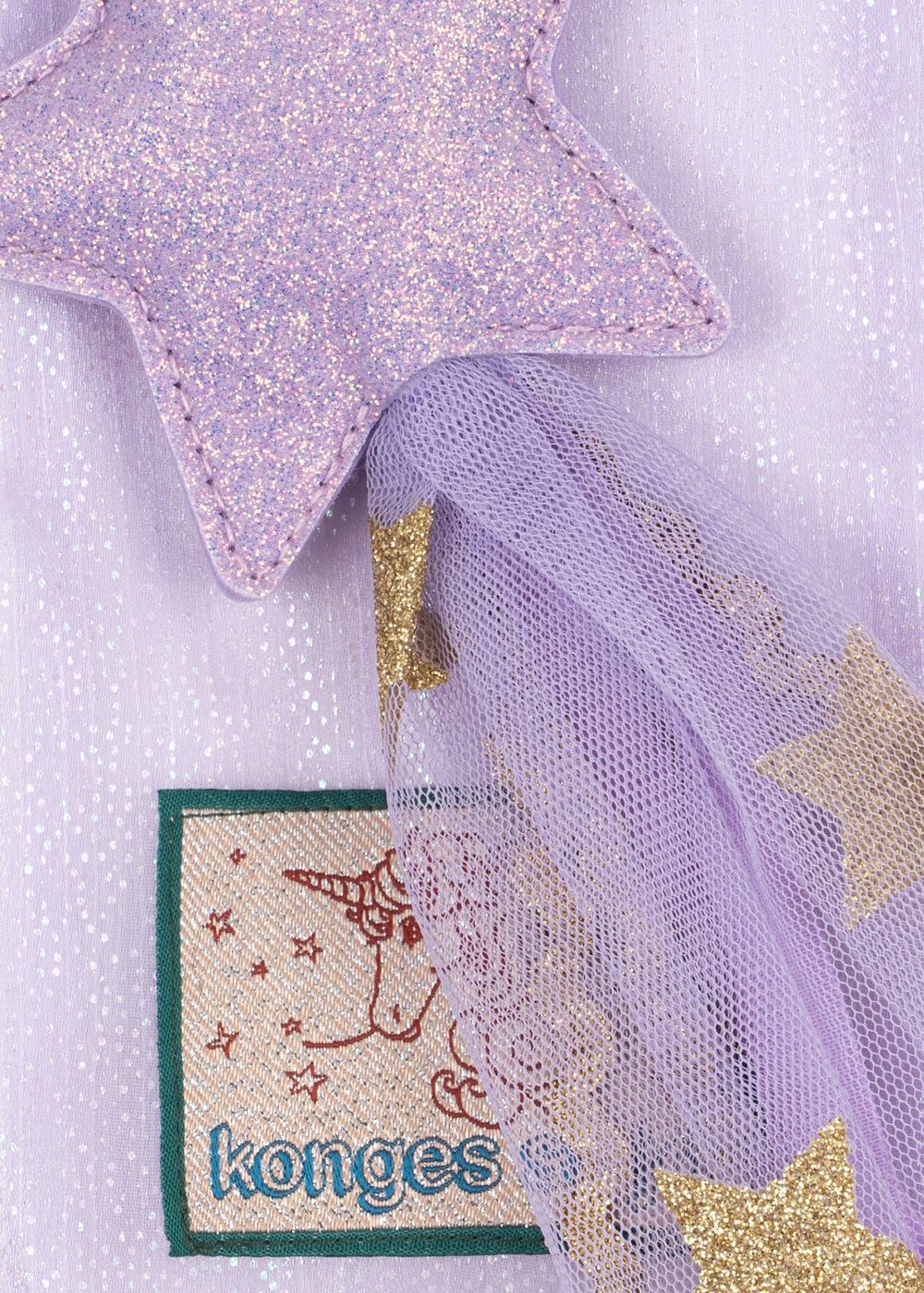 Konges Sløjd Magic Wand Lavender Purple — top-down view of wand on display