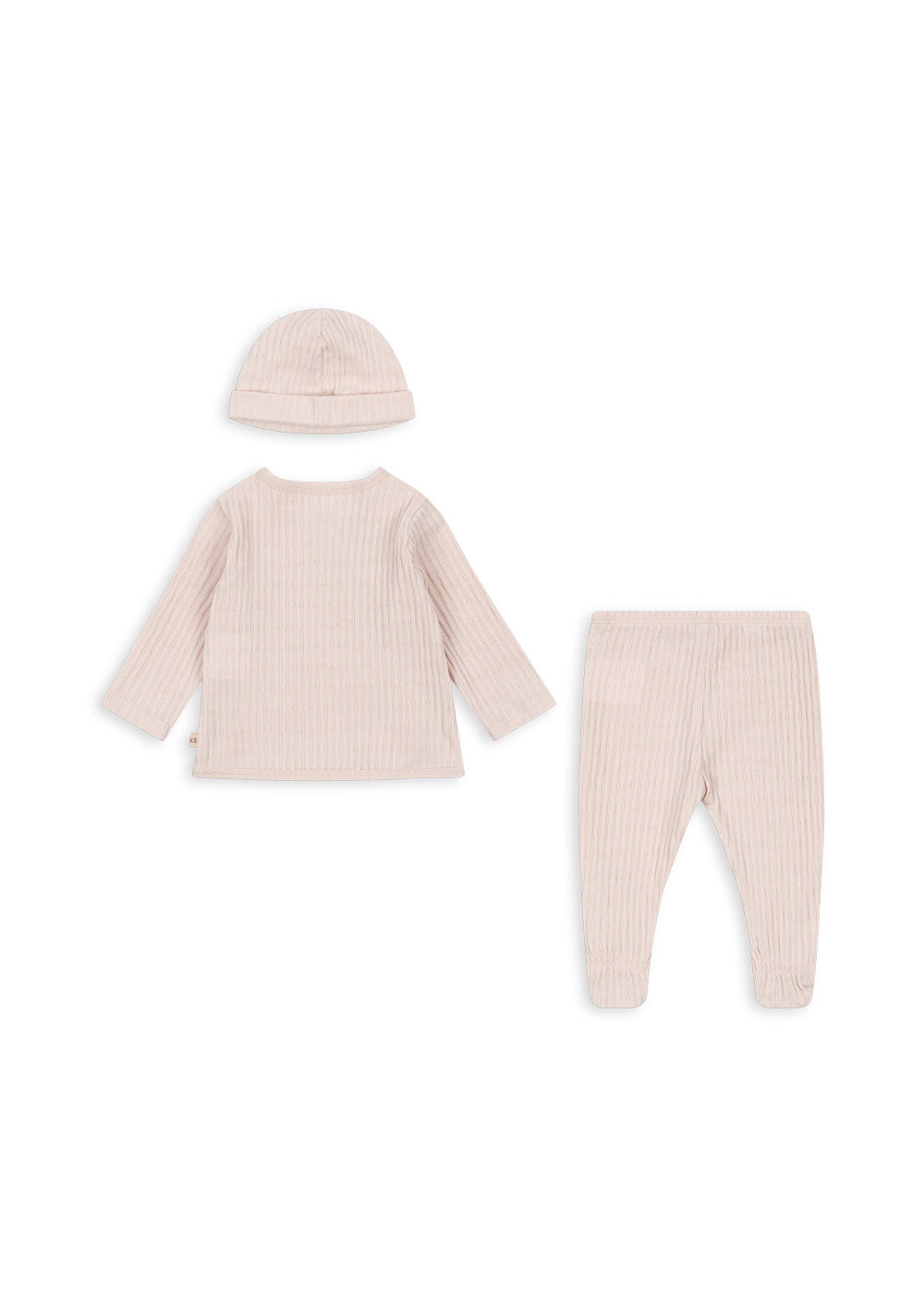 Konges Sløjd Take-Me-Home Set Shell — close-up of wrap cardigan detail