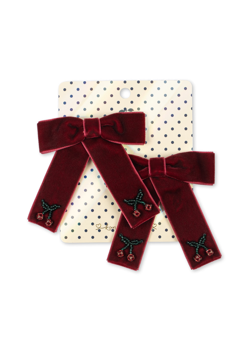 Konges Sløjd 2 Pack Juliette Bow Hair Clip in Rio Red, product view of both clips