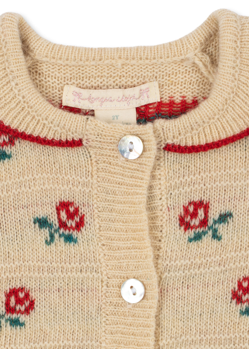Konges Sløjd Belou Collar Cardigan in Rose, packshot 3 detail