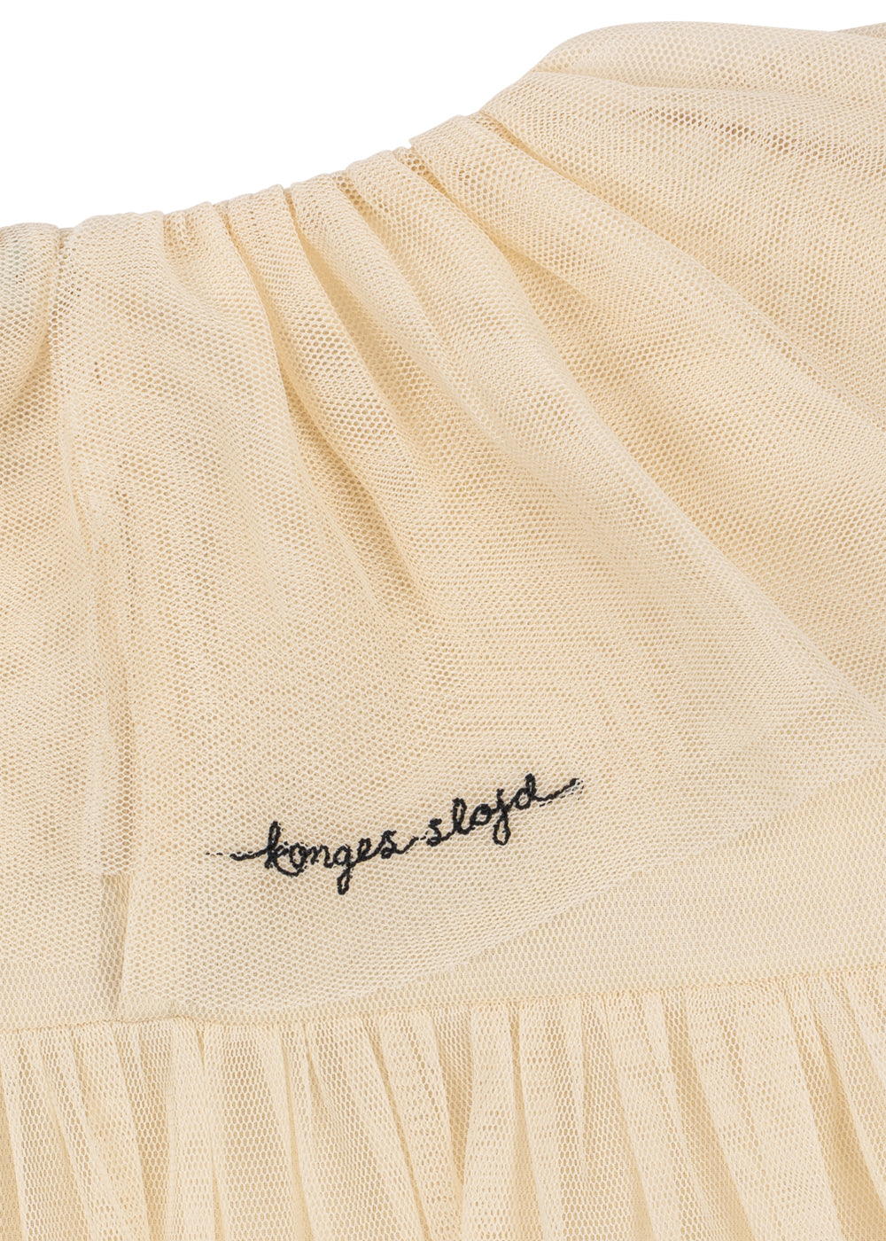 Konges Sløjd Bow Dress in Parchment, velvet bow detail