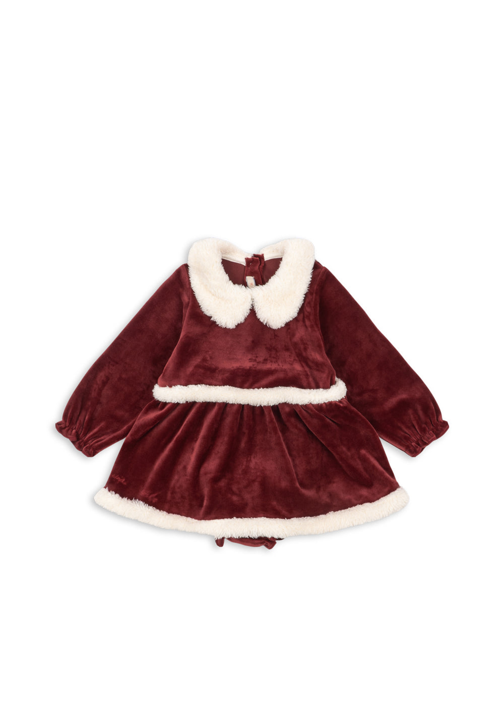 Konges Sløjd Christmas Romper Dress GRS in Red Dahlia, front view