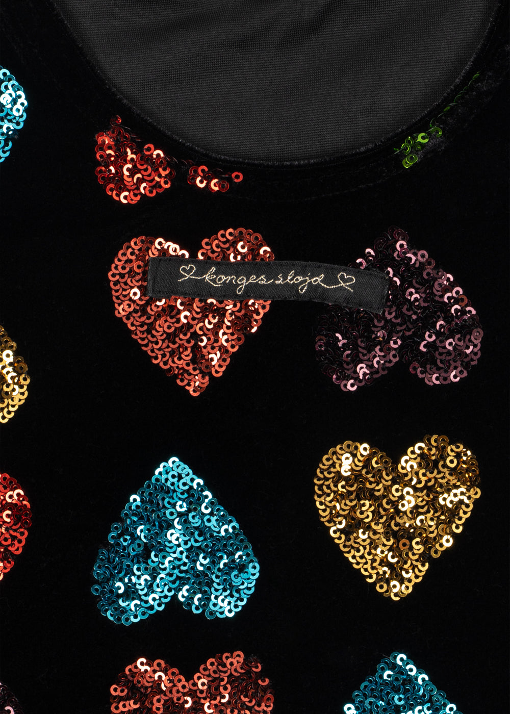 Konges Sløjd Cuore Dress in Amour Sequin, sequin heart detail