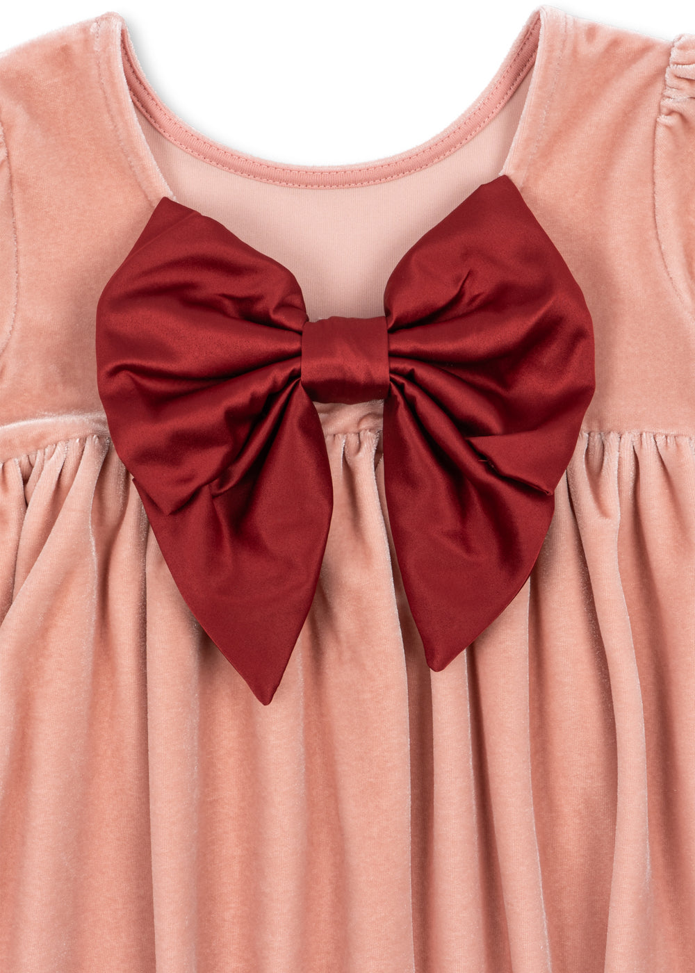 Konges Sløjd Gia Bow Dress in Mellow Rose, velvet detail