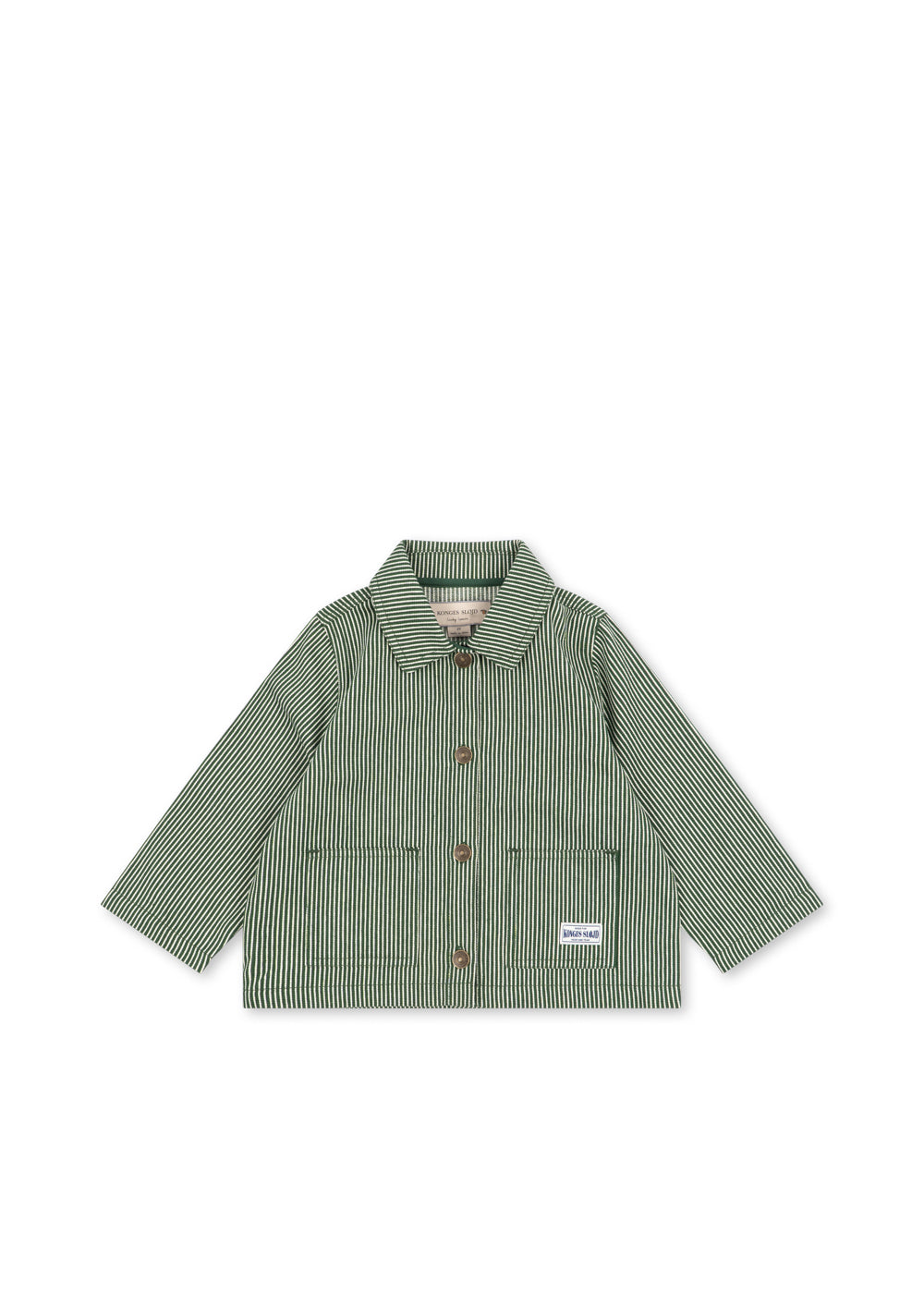 Konges Sløjd Luc Shirt Jacket GOTS in Milk Verte Stripe, packshot 1