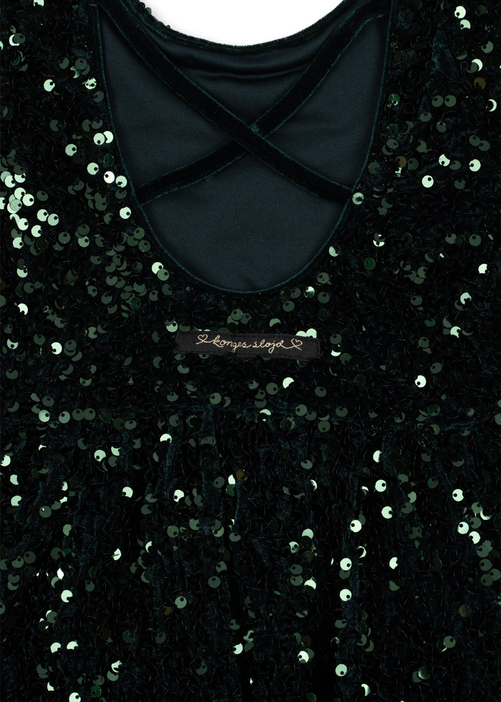 Konges Sløjd Tamira Ballerina Dress in Scarab, sequin detail