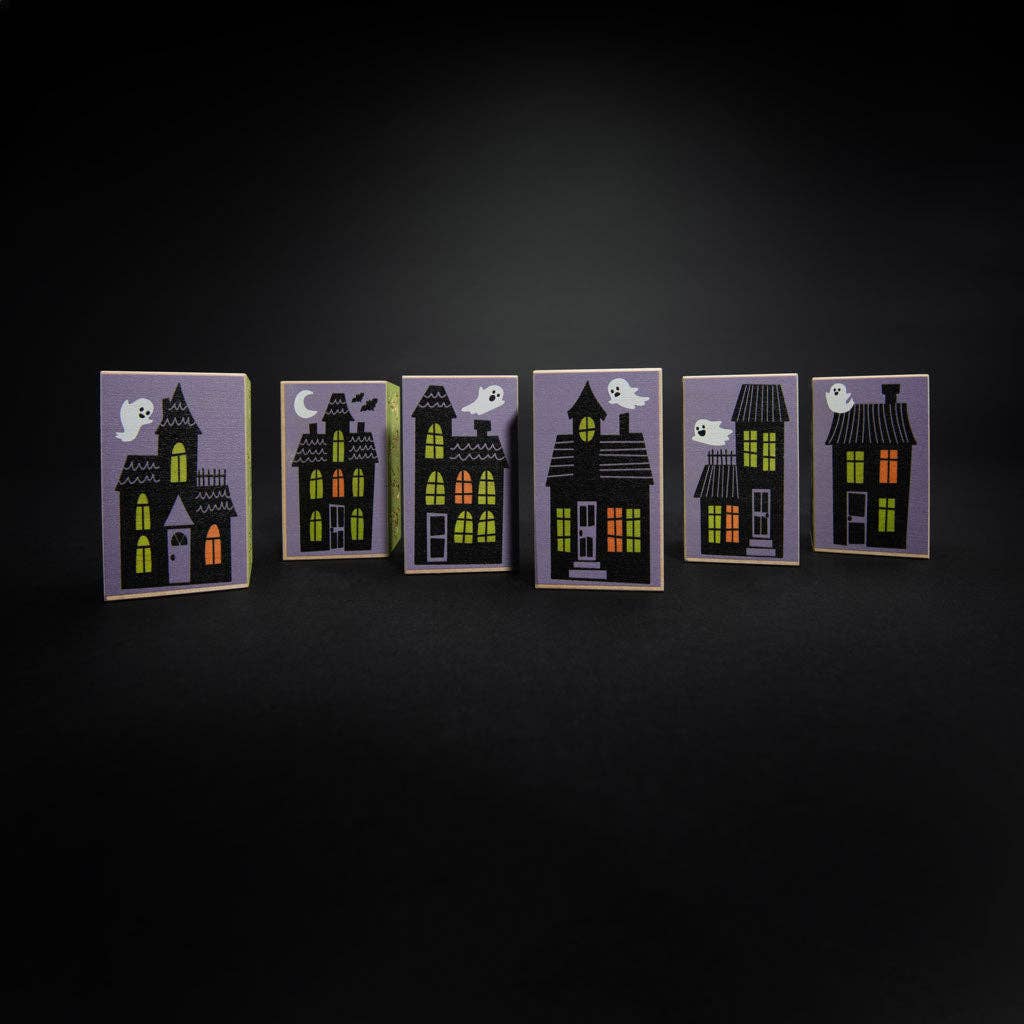 Uncle Goose Environments Halloween Blocks wooden block set with jack-o'-lantern and ghost designs