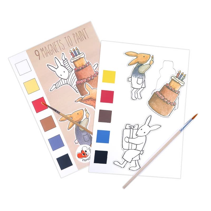 Bunny Magnets to Paint – Egmont kids craft kit with 9 wooden bunny magnets