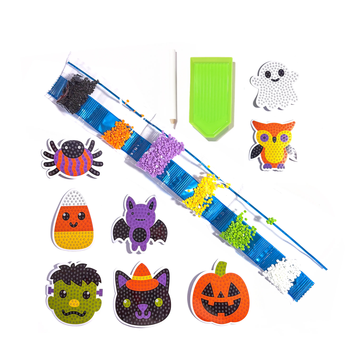 Ooly Mini Razzle Dazzle Gem Sticker Kit Spooky Fun, finished gem sticker designs