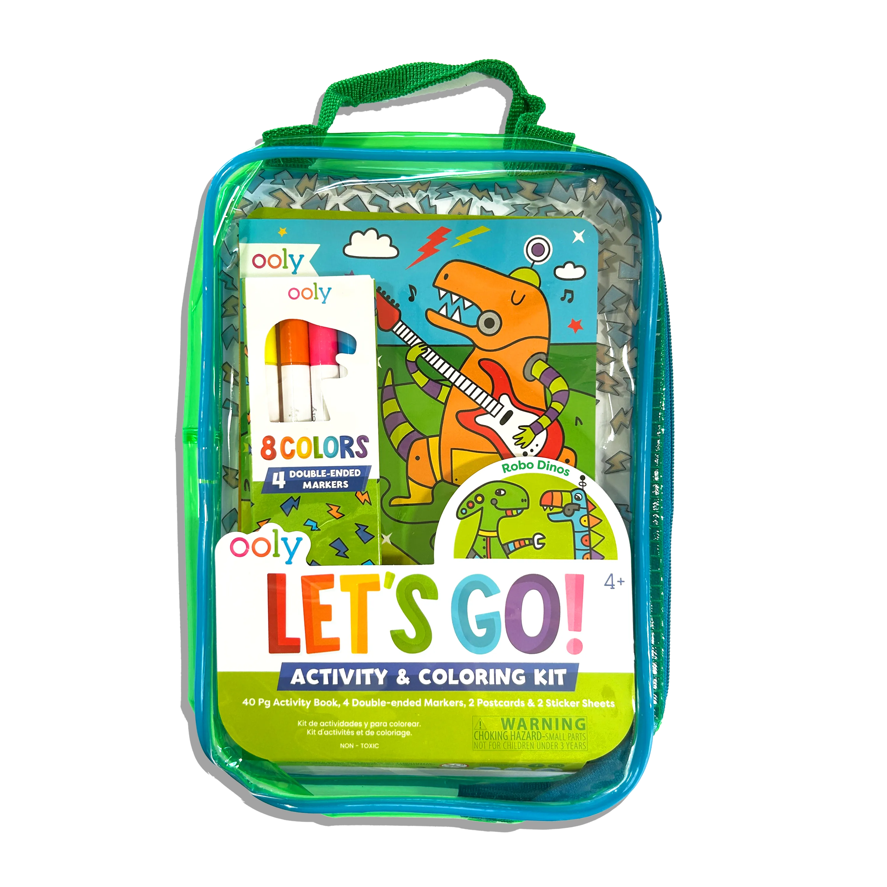 Let's Go! Activity & Coloring Kit - Robo Dinos