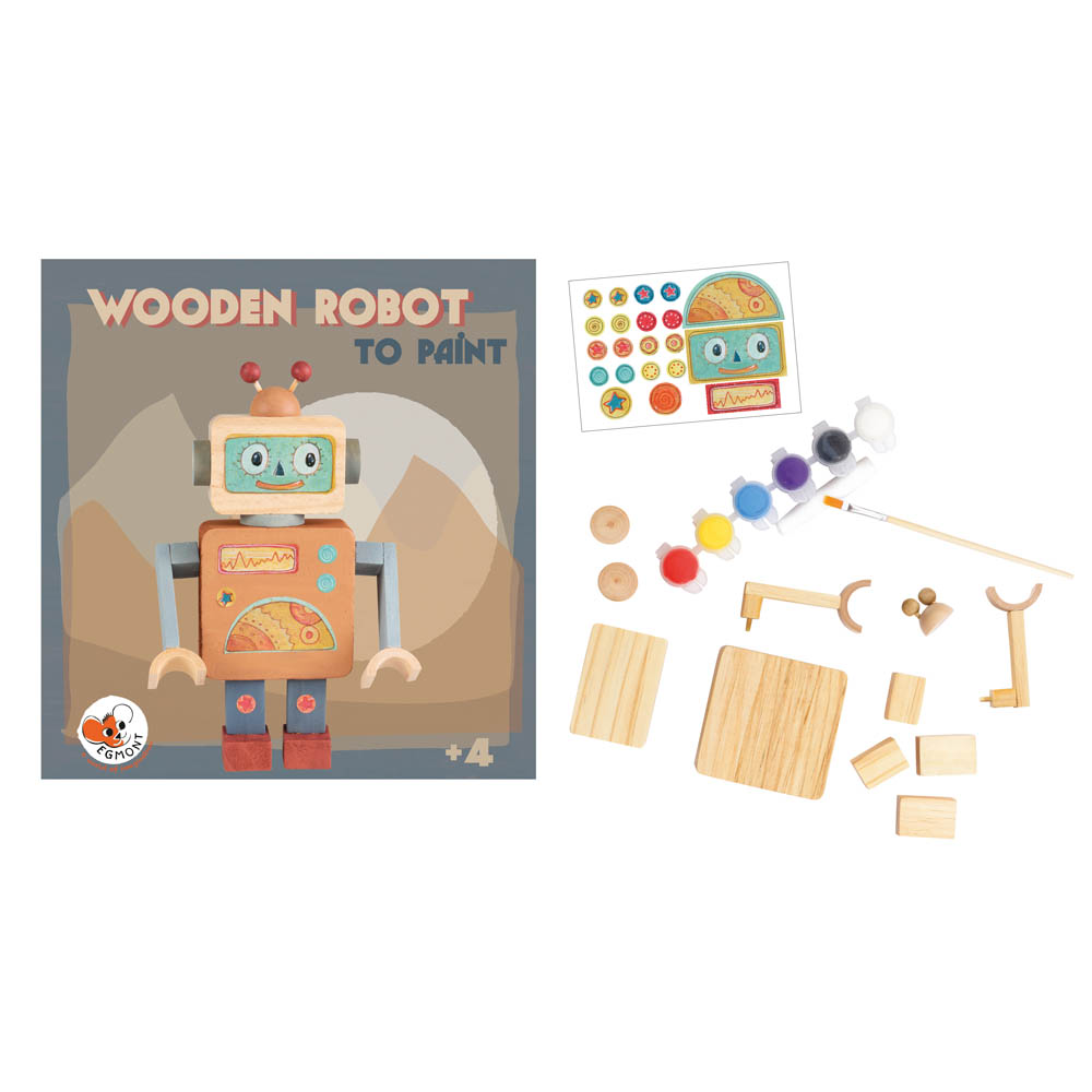Paint Your Own Robot – Egmont build-and-paint wooden robot kit