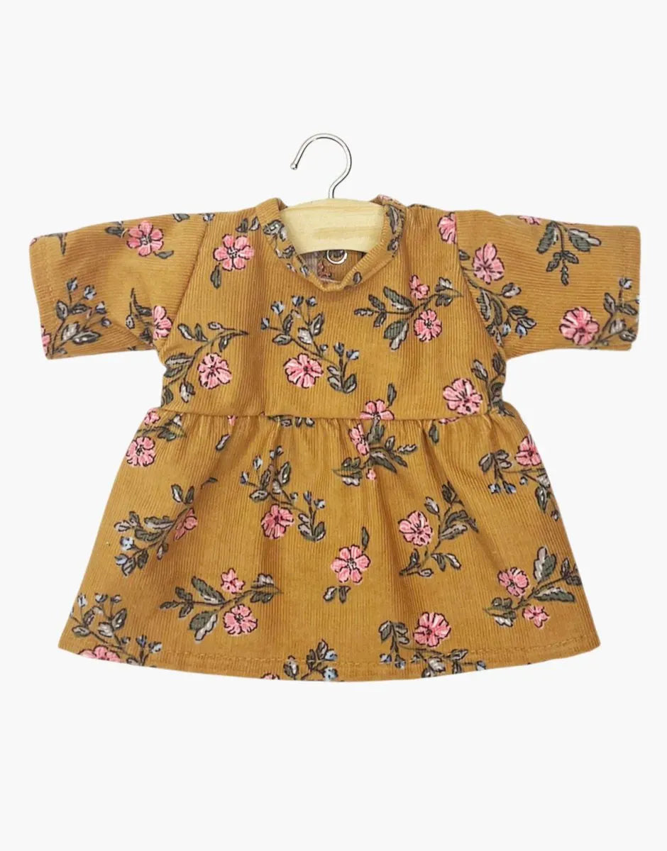 Faustine long-sleeve doll dress in Lina velvet by Minikane