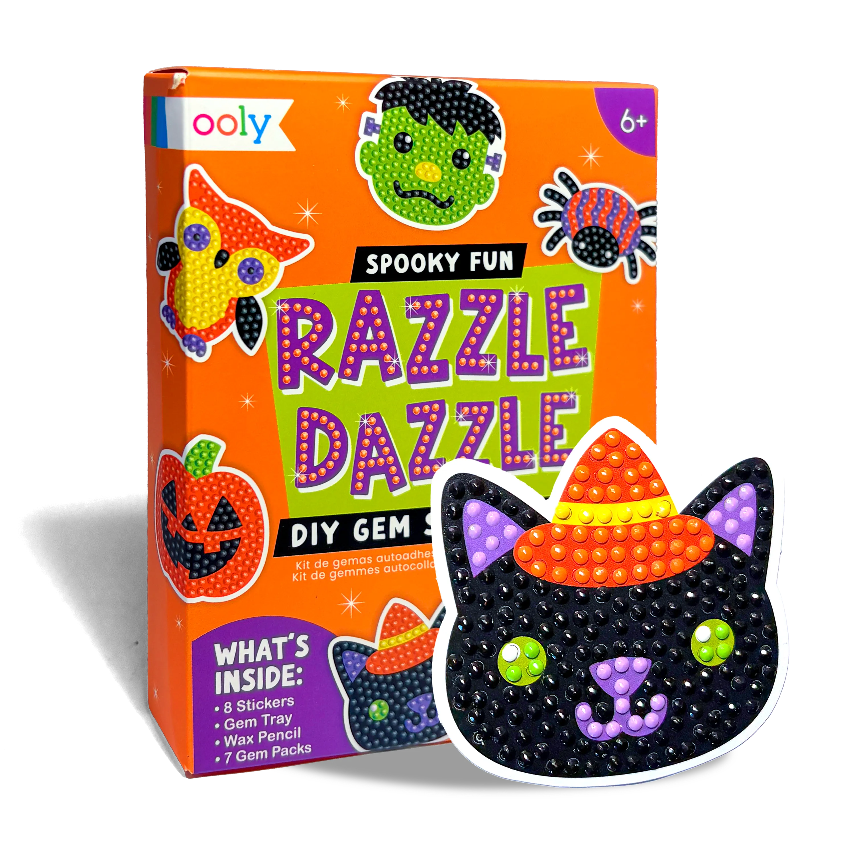 Ooly Mini Razzle Dazzle Gem Sticker Kit Spooky Fun, shown on white background