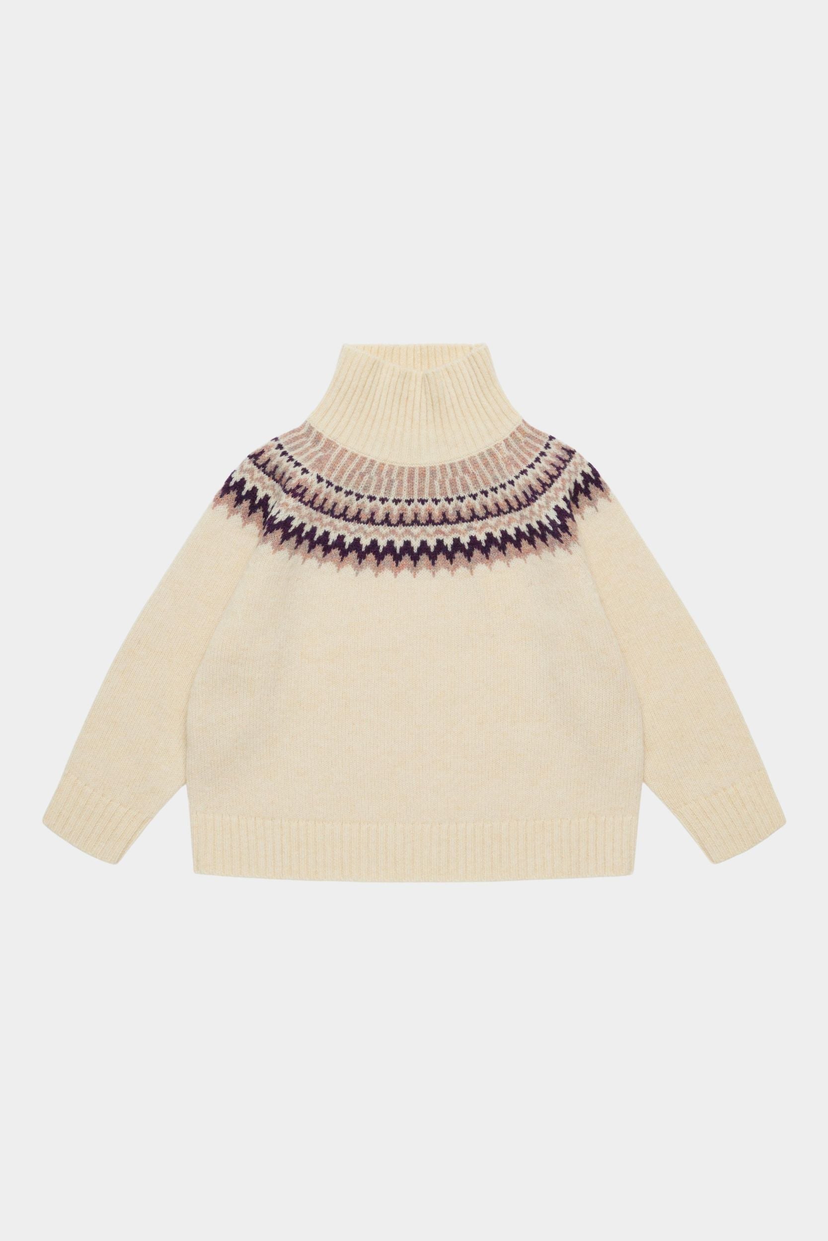 Lambswool Fair Isle Sweater - Creme