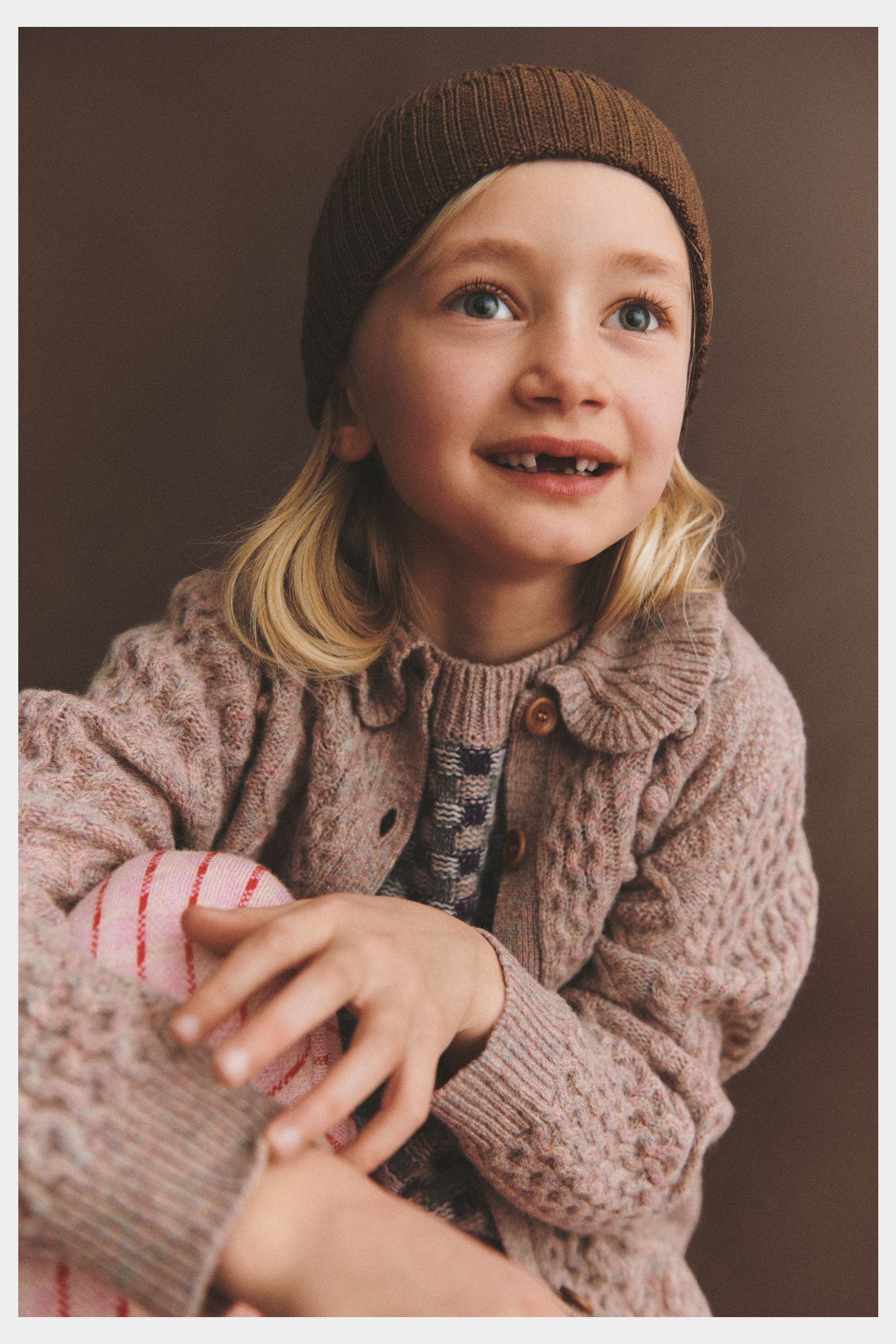 Lambswool Vest - Hazel Melange fabric detail