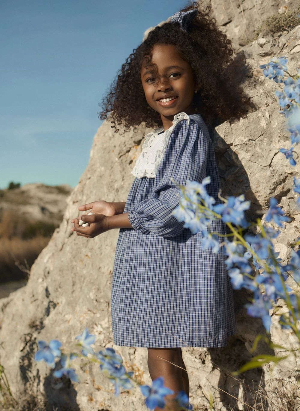 Louise Misha Hyacinte Dress in Indigo Cozy Checks, image 4 of 5