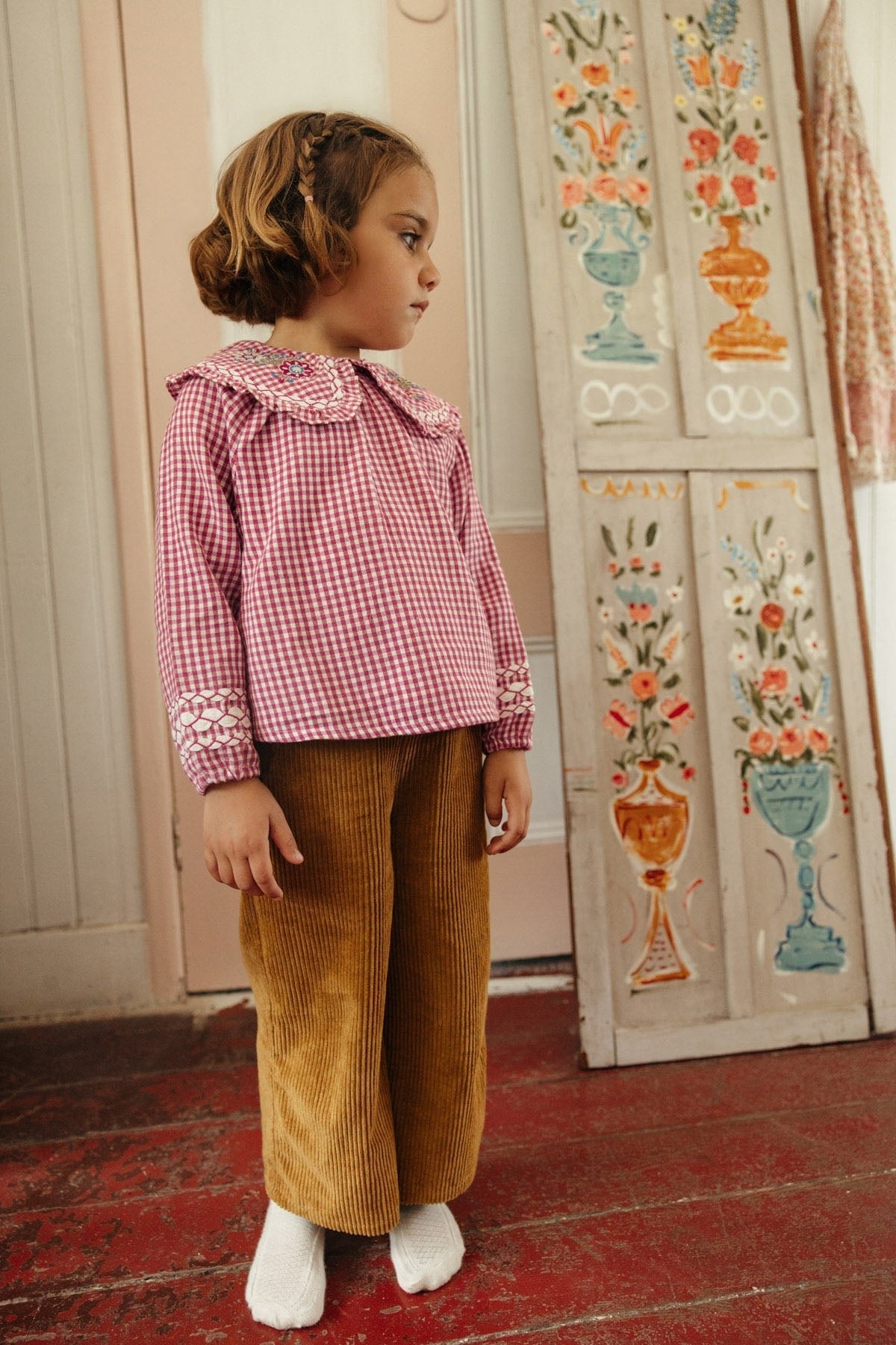 Louise Misha Clea Blouse in Raspberry Checks, image 4 of 4