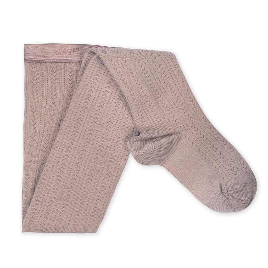 Collégien Angélique Pointelle Merino Wool Tights – Vieux Rose
